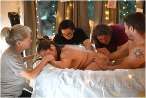 entire team surrounding birth mother